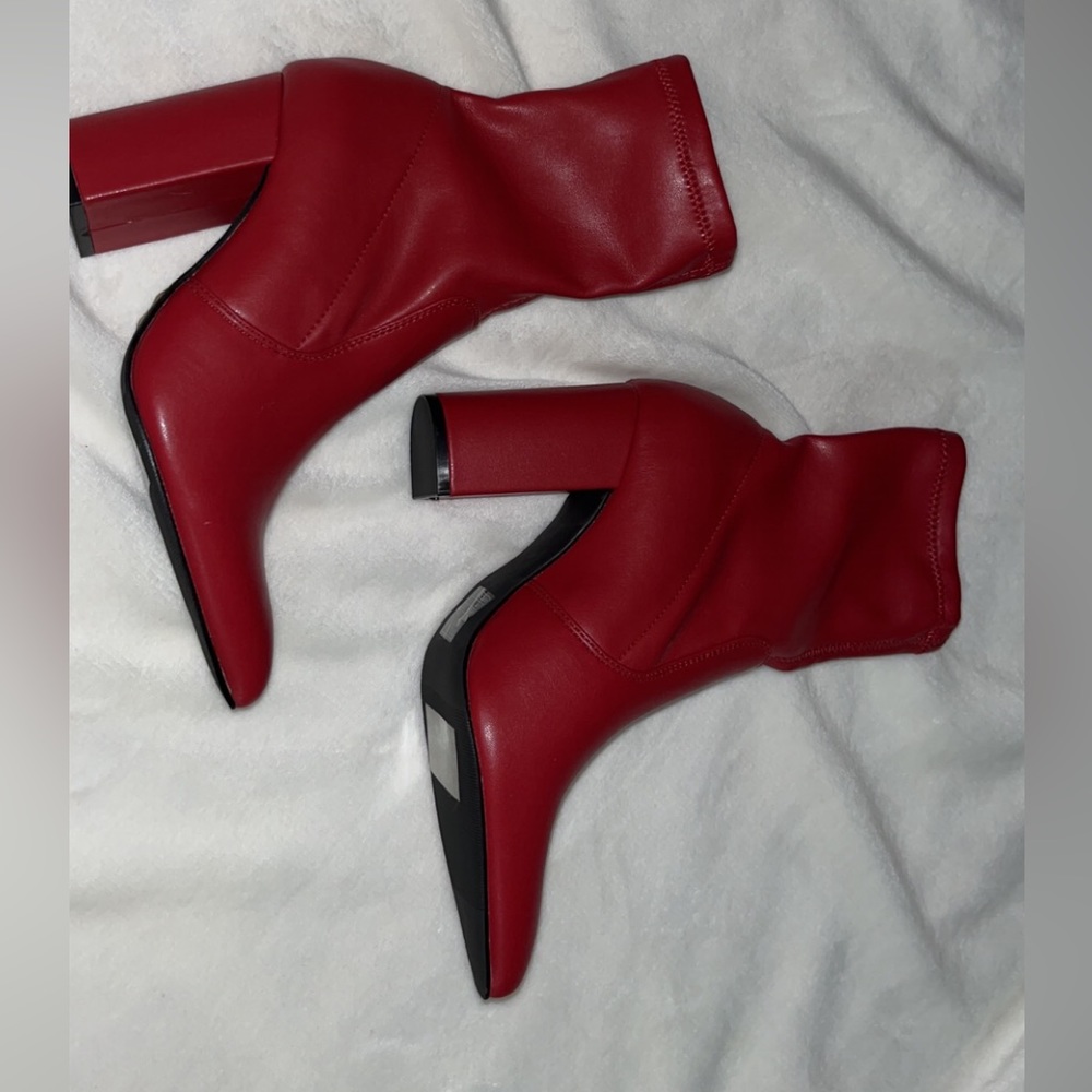 Brand new red booties ! Never worn!